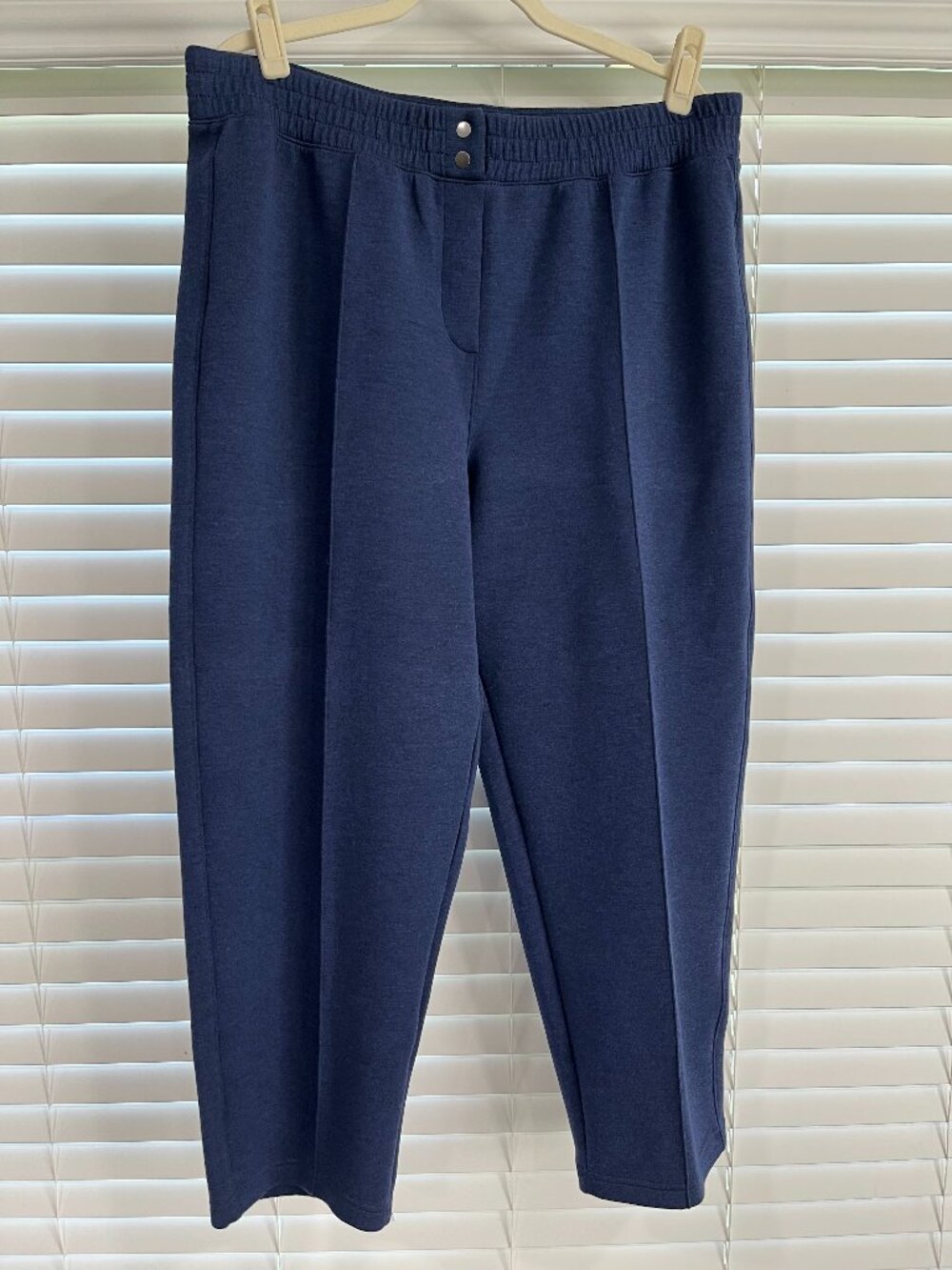 Womens - 1X Petite - SPANX AirEssentials Heathered Timeless Navy Pants